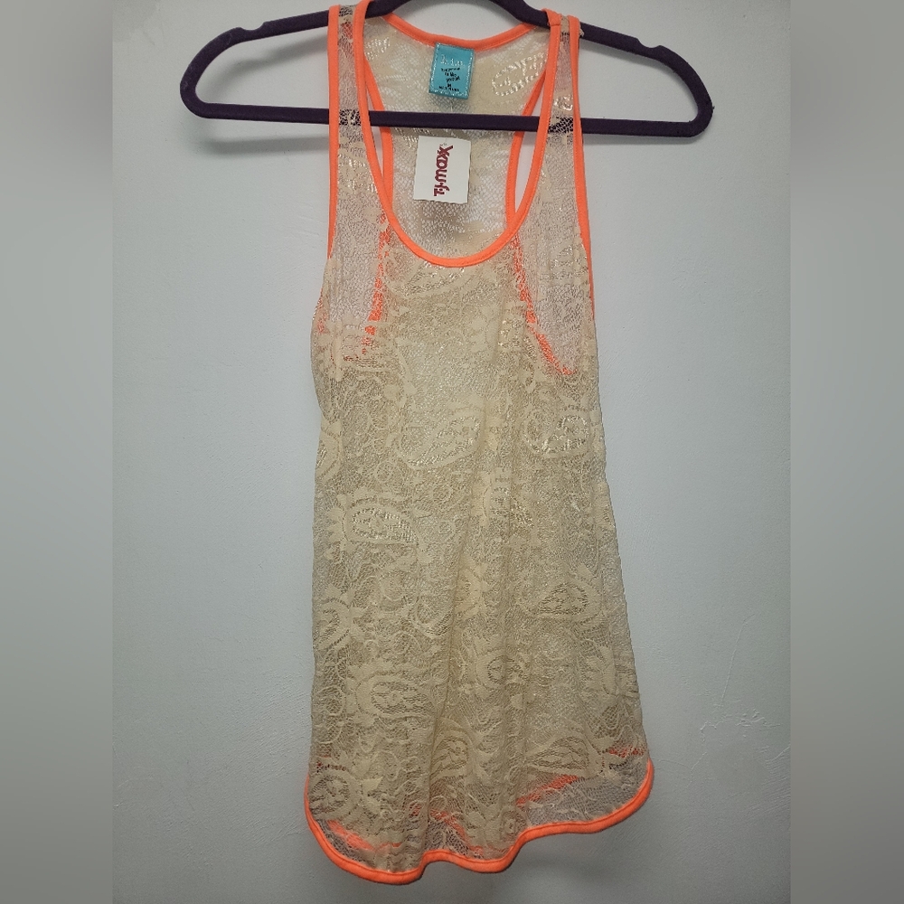 BRAND NEW Lace Tank Top with Neon Trim